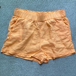 J. Crew women’s large linen pull on shorts orange
